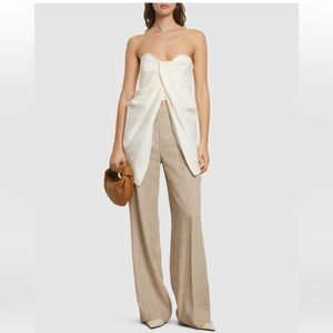 Tove White Strapless Linen Blouse